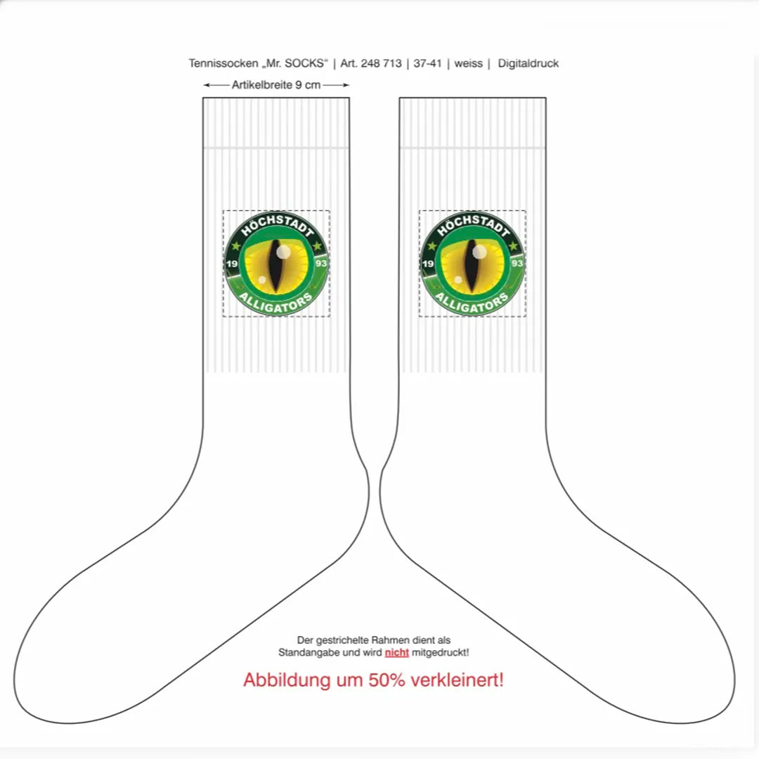 Socken mit Höchstadt Alligators Logo